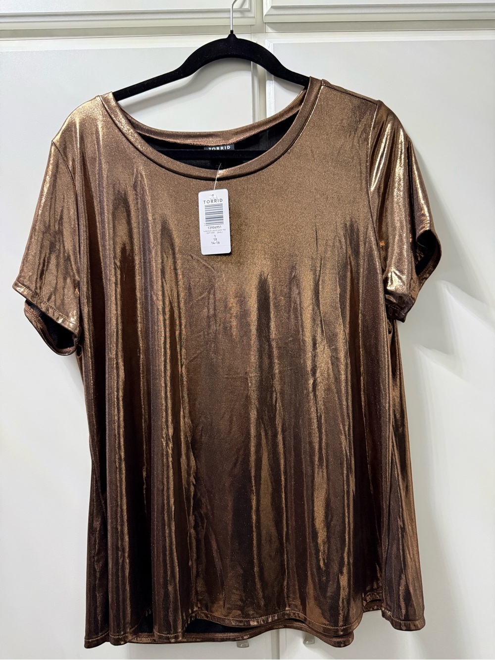 torrid Metallic Bronze Short Sleeve Tee